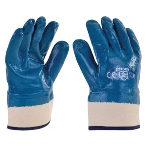 GUANTE DE ALGODÓN RECUBIERTO DE NITRILO (PUÑO DE SEGURIDAD)