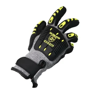 GUANTE DE POLIETILENO DE ALTA DENSIDAD RESISTENTE AL CORTE CON PALMA DE NITRILO ARENOSO Y PROTECCIÓN CONTRA IMPACTO